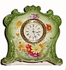 C.1904, Ansonia Clock Co., "Goblin" 30-hour Royal Bonn porcelain timepiece in very good original condition.