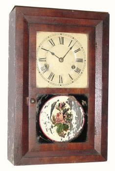 C.1870, Seth Thomas "Kitchen", mini bevel front shelf clock in generally good original condition. — Antique Clocks Price Guide
