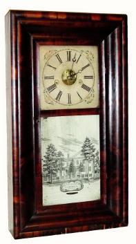 C.1848, Forestville Mfg. Co., 8-day time and strike mahogany OOG shelf clock. — Antique Clocks Price Guide