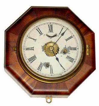 C.1860, New Haven Clock Co., 30-hour lever movement octagon timepiece with alarm in very good original condition. — Antique Clocks Price Guide