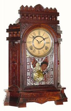 C.1885, Wm. L. Gilbert Clock Co., "Altai", walnut parlor clock, 8-day time and strike in excellent original condition. — Antique Clocks Price Guide