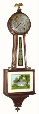 C.1910, New Haven Clock Co., "Willard", 30-Day banjo timepiece. — Antique Clocks Price Guide