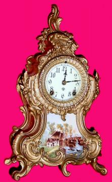 C.1901, Ansonia Clock Co., "Trianon" 8-day time/strike mantel clock in very good restored condition. — Antique Clocks Price Guide