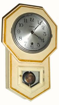 C.1929, Waterbury Clock Co., "Daintie No. 2", 8-day schoolhouse timepiece, in very good original condition, except as noted. — Antique Clocks Price Guide