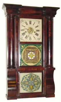 C.1849, Forestville Mfg. Co., 8-day time and strike column and cornice shelf clock. — Antique Clocks Price Guide