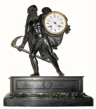 C.1875, French, Bronze Figural Clock Father Time, in as-found condition. — Antique Clocks Price Guide