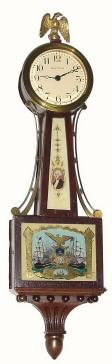 C.1930, Waltham Clock Co., 8-day lever movement miniature banjo timepiece. — Antique Clocks Price Guide