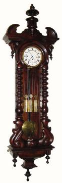 C.1860, Austrian, 3-Wt Grand Sonnerie, in a large serpentine case with dark mahogany finish, with restorations. — Antique Clocks Price Guide