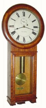 C.1909, Seth Thomas Clock Co., "Regulator No. 2", 8-day oak wall clock, weigHeight driven. — Antique Clocks Price Guide