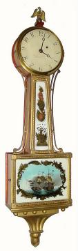 C.1830, Boston Area, 8-day presentation banjo, with restorations. — Antique Clocks Price Guide