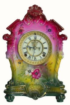 C.1904, Ansonia "La Tosca", Royal Bonn, porcelain china clock in like new condition. — Antique Clocks Price Guide