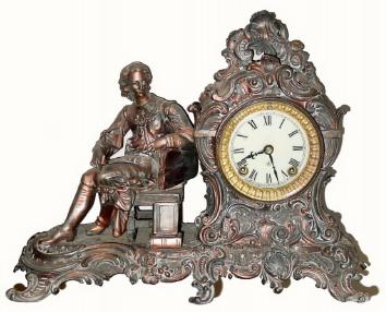 C.1901, Ansonia Clock Co., "Artist", 8-day time/strike figural clock. — Antique Clocks Price Guide