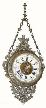 C.1885, French, 8-day wall timepiece with "skeleton" front plate and dial. — Antique Clocks Price Guide