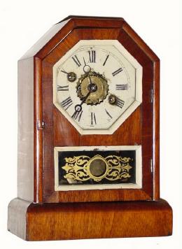 C.1880, German, 30-hour time/alarm cottage timepiece. — Antique Clocks Price Guide