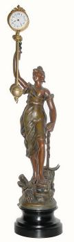C.1910, Swiss, 8-Day "Oscillator", now on a large female statue of Nautica, — Antique Clocks Price Guide