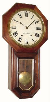 C.1909, Seth Thomas Clock Co., "Globe", 8-day time and strike octagon drop school clock, in generally good condition, the case refinished. — Antique Clocks Price Guide