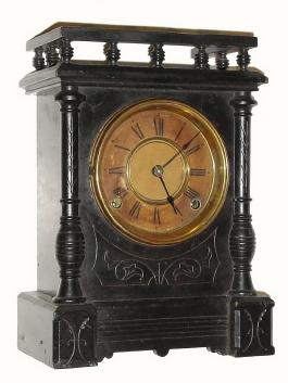 C.1875, F. Kroeber, New York, "Cabinet No. 4", 8-day time/strike mantel clock. — Antique Clocks Price Guide