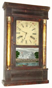 C.1853, Chauncey Jerome, New Haven, Conn., 30-hour time and strike column shelf clock in unrestored condition, as-found. — Antique Clocks Price Guide