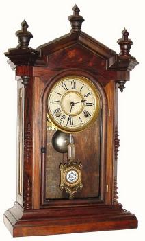 C.1878, E.N. Welch Mfg. Co., Lucca V.P., 8-day time/strike mantel clock. — Antique Clocks Price Guide