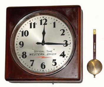 C.1910, Self Winding Clock Co., for Western Union, battery wound wall timepiece, in very good original condition. — Antique Clocks Price Guide