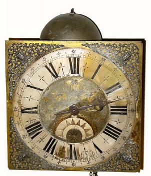 C.1750, English, Atkinson, Shefield, movement with brass dial, 30-hour single hand, as found. — Antique Clocks Price Guide