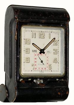 C.1948, Swiss, Calendar Travel Clock, 8-day. — Antique Clocks Price Guide