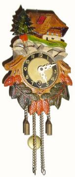C.1950, German, Mini 30-Hr Wall novelty, a Swiss chalet with a brass pendulum movement. — Antique Clocks Price Guide