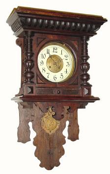 C.1900, German free swinger 8-day time/strike wall clock. — Antique Clocks Price Guide