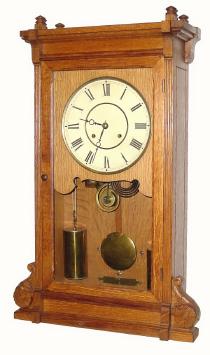 C.1886, Seth Thomas Clock Co., "Lincoln, V.P." 8-day time and strike, 2-wt. shelf clock in oak, with restoration. — Antique Clocks Price Guide