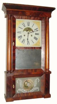 C.1830, Philip L. Smith, Marcellus, Onondaga County, N.Y., 8-day time/strike column and cornice shelf clock with restorations. — Antique Clocks Price Guide