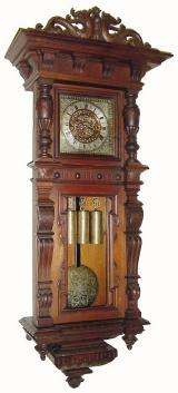 C.1900, Austrian, 3-Wt Grand Sonnerie wall clock in walnut and in excellent original condition. — Antique Clocks Price Guide