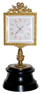 C.1880, Square Glass Dial Mystery Clock, in good original condition. — Antique Clocks Price Guide