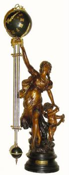 C.1890, French, Bronzed Spelter Swinging Mystery timepiece, LaFarandole. — Antique Clocks Price Guide