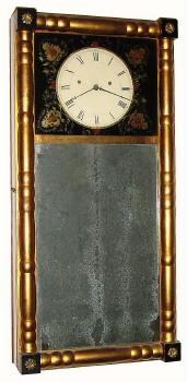 C.1825, Unknown 8-day striking New Hampshire mirror clock, in very good condition, with restoration. — Antique Clocks Price Guide