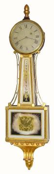C.1815, Unknown Boston, Concord, MA, 8-day banjo timepiece, with restoration. — Antique Clocks Price Guide