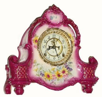 C.1901, Ansonia, La Vera, Royal Bonn porcelain china clock in excellent restored condition. — Antique Clocks Price Guide