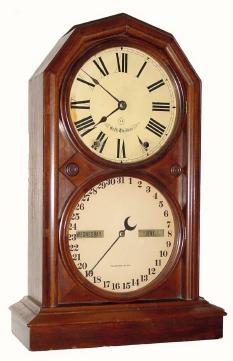 C.1880, Seth Thomas Clock Co., "Parlor Calendar No. 5", 8-day time and strike calendar clock in generally good condition. — Antique Clocks Price Guide