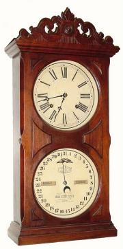 C.1880, Ithaca Clock Co., "No. 10 Farmer's", perpetual calendar clock, 8-day time and strike in walnut. — Antique Clocks Price Guide