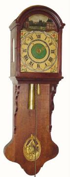 C.1860, Dutch, Staartklok, 30-hour time-strike-alarm wall clock. — Antique Clocks Price Guide