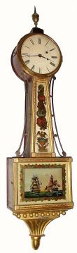 C.1910, Derry Manufacturing Co., Derry, N.H., 8-day banjo timepiece, for Bigelow, Kennard and Co. of Boston (signed on dial). — Antique Clocks Price Guide