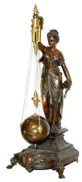 C.1890, French, Patinated Spelter Conical timepiece in good original condition. — Antique Clocks Price Guide