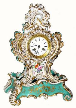 C.1850, H'ry Marc, Paris, French 8-day time/strike porcelain clock (two piece). — Antique Clocks Price Guide