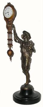 C.1905, Junghans, "Onion Boy" 30-hour Bronzed Spelter swinging mystery timepiece, in excellent original condition. — Antique Clocks Price Guide