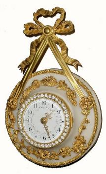 C.1880, French, 8-day, Miniature brilliant ring wall timepiece. — Antique Clocks Price Guide