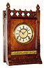 C.1875, F. Kroeber Clock Co., New York, "Cabinet No. 54", 8-day time/strike walnut shelf clock, in good original condition.