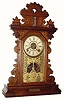 C.1885, E. Ingraham and Co., "Pansy", 8-day time, strike and alarm walnut shelf clock.