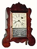 C.1860, Terhune and Edwards, New York, 30-hour miniature scroll front timepiece in rosewood and in excellent original condition (unrestored).