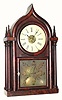 C.1850, J. J. Beals and Co's, Boston, Mass., 8-day time/strike/alarm 4-column round gothic or onion top shelf clock, in good original condition (including finish).