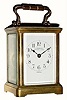 C.1900, French, Brass Cased Miniature carriage timepiece in good original condition.