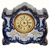 C.1900, Ansonia Clock Co., "Ossipee" 8-day time and strike porcelain clock, in excellent original condition.